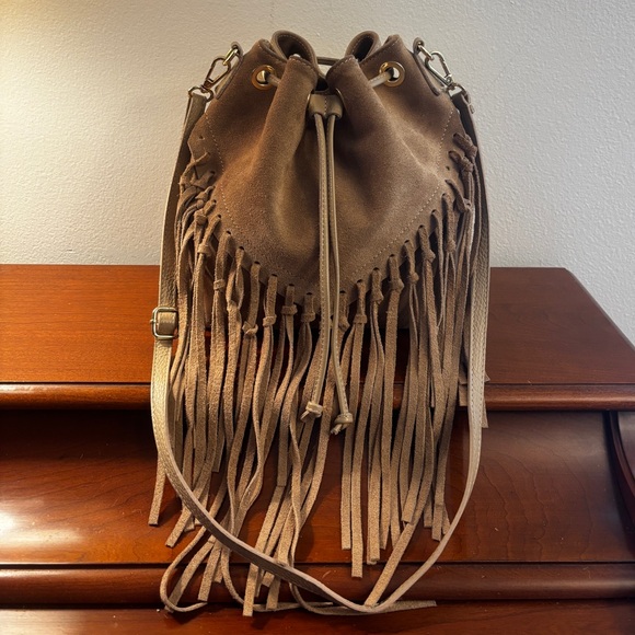 divas Handbags - Diva’s Bag Fringe Suede Bucket Bag